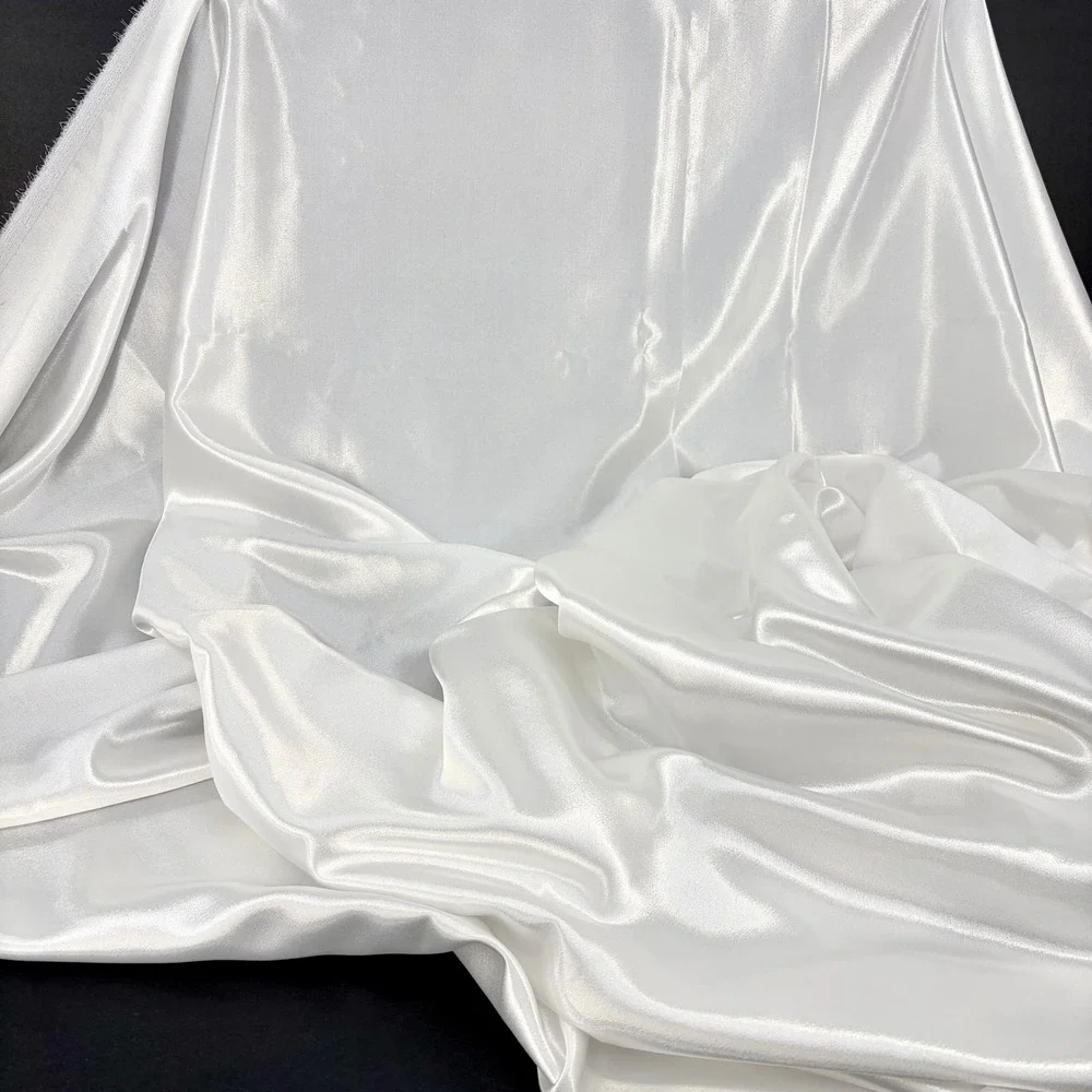 Satin Fabric White 45x73 Silky Shiny Crafting Sewing DIY Bridal Lux Glamour